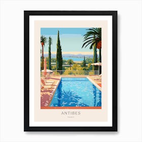 Antibes, France 1 Midcentury Modern Pool Poster Art Print