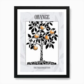 Orange Tree Simple Geometric Nature Stencil 2 Poster Art Print