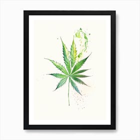 Hemp Herb Minimalist Watercolour 1 Art Print