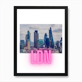 London City Poster Neon Art Print