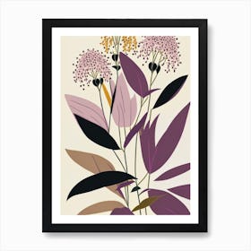 Joe Pye Weed Wildflower Modern Muted Colours 1 Art Print