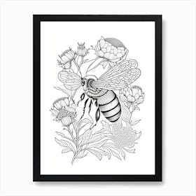 Honeybee 5 William Morris Style Art Print