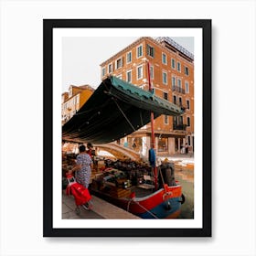 Vegetable Boat In Venice Italy Art Print