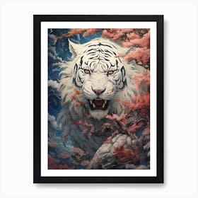 White Tiger Flower Art Print