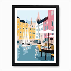 Trondheim, Norway, Flat Pastels Tones Illustration 3 Art Print