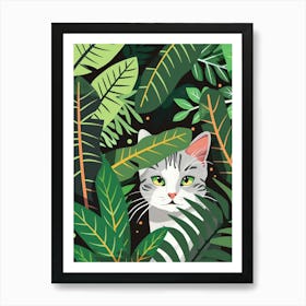 Cat In The Jungle 26 Art Print