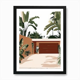 House With Palm Trees 2 Art Print