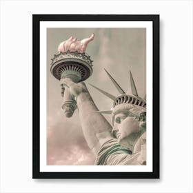 Statue of Liberty NYC Urban Vintage Style Art Print