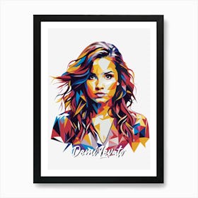 Demi Levato 02 Portrait Music WPAP Pop Art Art Print