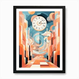 Time Abstract Geometric Illustration 12 Art Print