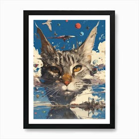 Cat In Space 2 Art Print