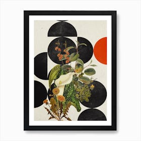 Flowers And Circles Art Print