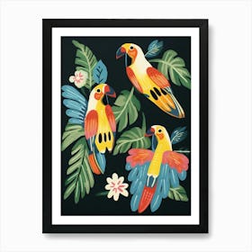 Folk Style Bird Painting Macaw 3 Art Print