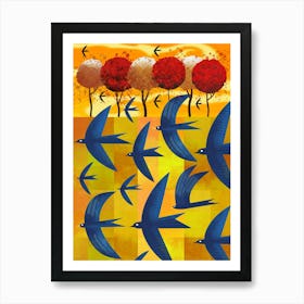 Swallows Migrating Art Print