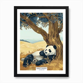 Giant Panda Laying Under A Tree Poster 1 Art Print