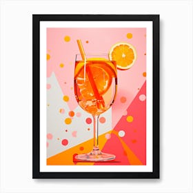 Orange Cocktails Pop Art Inspired 2 Art Print