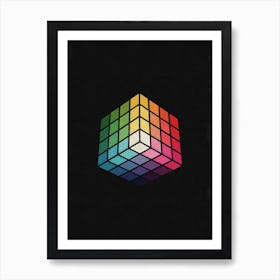 Retro Multicolor Cube Art Print