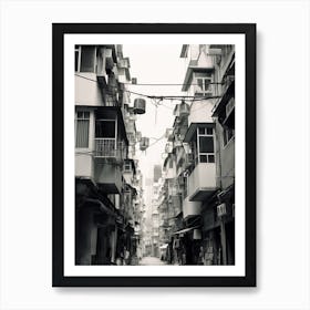 Hong Kong, China, Black And White Old Photo 3 Art Print