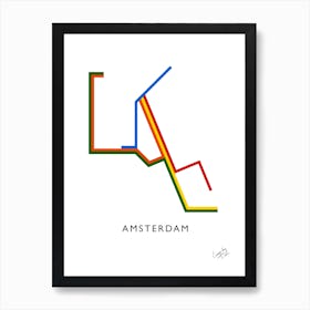 Amsterdam Metro Lines Retro Art Print