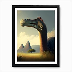 Diplodocus Illustration Dinosaur Art Print