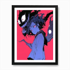 Girl And A Demon Art Print