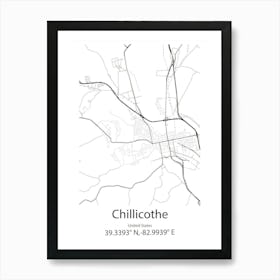 Chillicothe,United States Minimalist Map Art Print