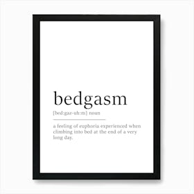 Bedgasm Definition Print - Dictionary Poster Art Print