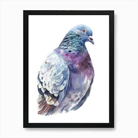 Pigeon Watercolor Illustration Art Print