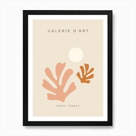 Abstract Leaves Neutral Cut Outs Art Print