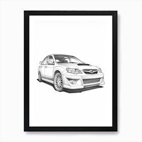 Subaru Wrx Impreza Line Drawing 2 Art Print