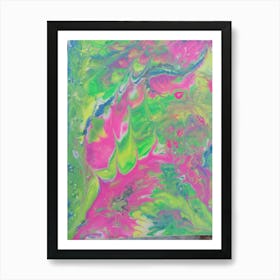 Pink And Green Marble Painting Art Print