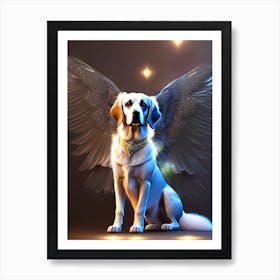 Dog With Angel Wings Art Print