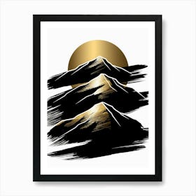 Mountains And Sun 2 Art Print
