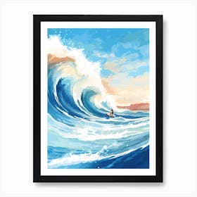 Surfing In A Wave On Navagio Beach Shipwreck Beach 1 Art Print