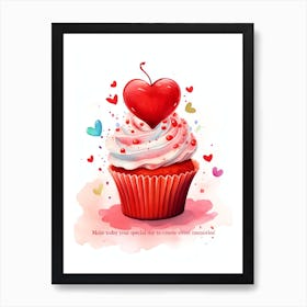 Hearts Love Sweets Valentine Birthday Quote Art Print