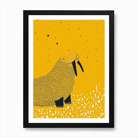Yellow Walrus 2 Art Print