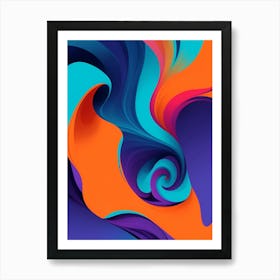 Abstract Colorful Waves Vertical Composition 9 Art Print