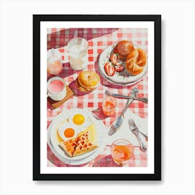 Pink Breakfast Food English Breakfast 3 Art Print