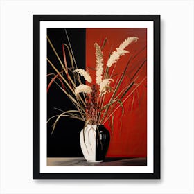 Bouquet Of Japanese Silver Grass Flowers, Autumn Fall Florals Painting 3 Art Print