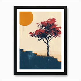 Tree In The Sun, Minimalism Art Print