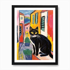 Painting Of A Cat In Pisa Itraly 2 Art Print