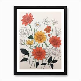 Luckycharms Zinnias Art Print