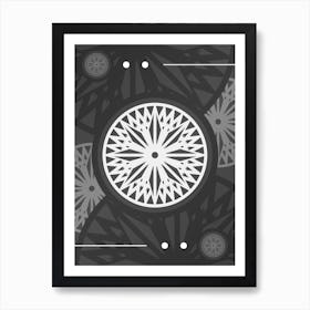 Geometric Glyph Array in White and Gray n.0016 Art Print