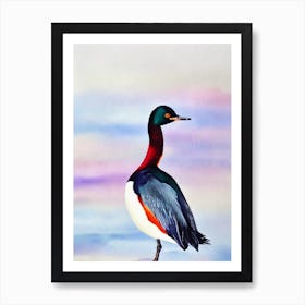 Grebe Watercolour Bird Art Print