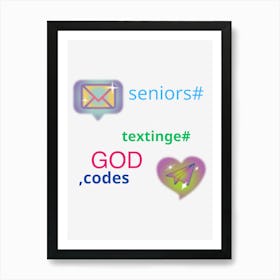 Seniors Texting God Codes Art Print