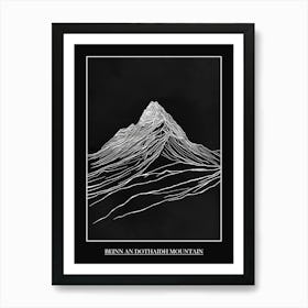 Beinn An Dothaidh Mountain Line Drawing 1 Poster Art Print