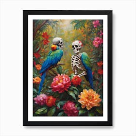 Parrot skeletons  Art Print