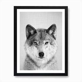 Wolf - Black & White Art Print