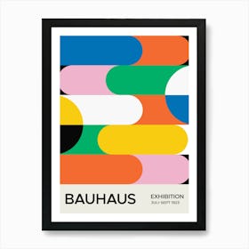 Bauhaus Exhibition 1923 Pattern, Mid century, boho, colorful, cool, tiles, groovy, funky, European, french, contemporary, museum, vintage, retro, pop art, abstract Art Print