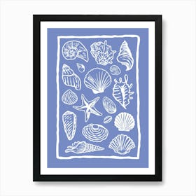 Seashells Blue Art Print